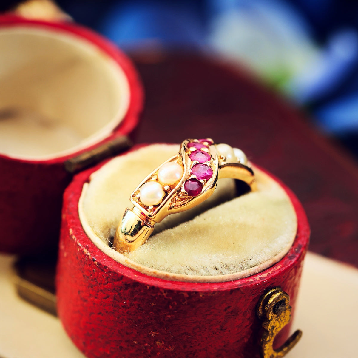 Vintage Ruby & Pearl Dress Ring
