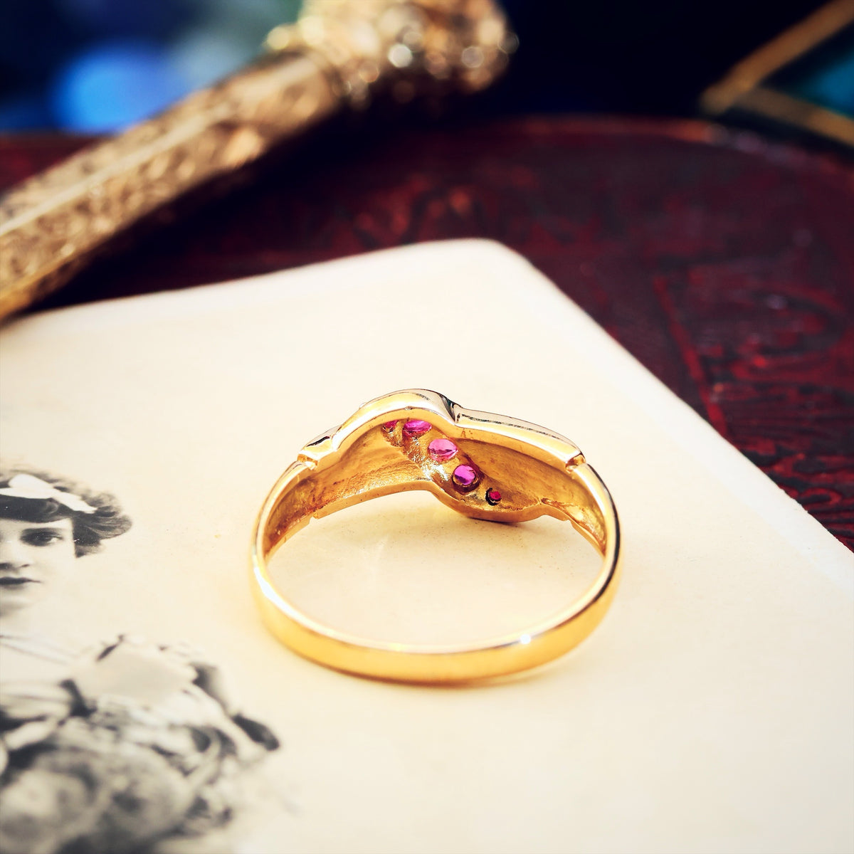 Vintage Ruby & Pearl Dress Ring