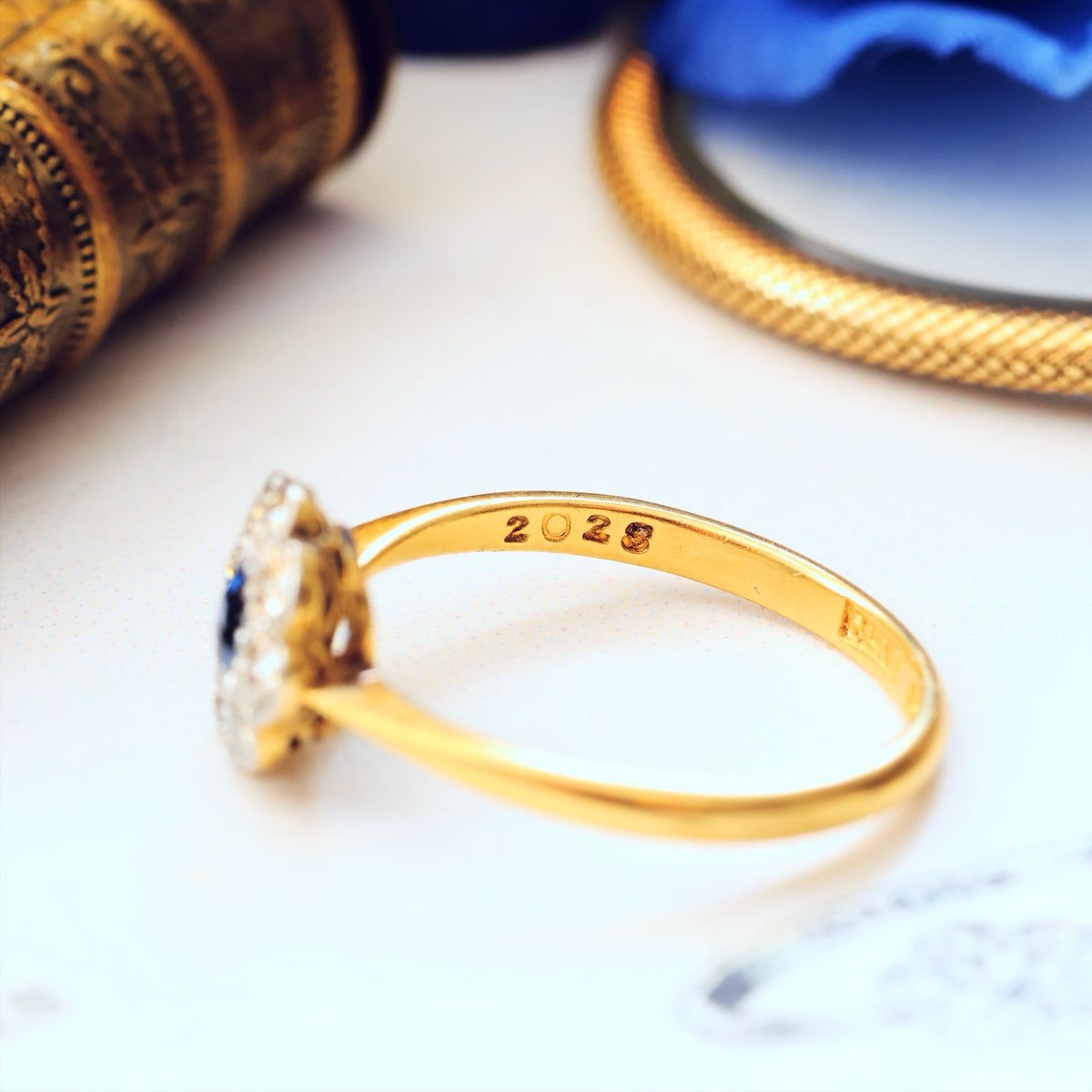 Delightful Blossom! Sapphire & Diamond Cluster Engagement Ring