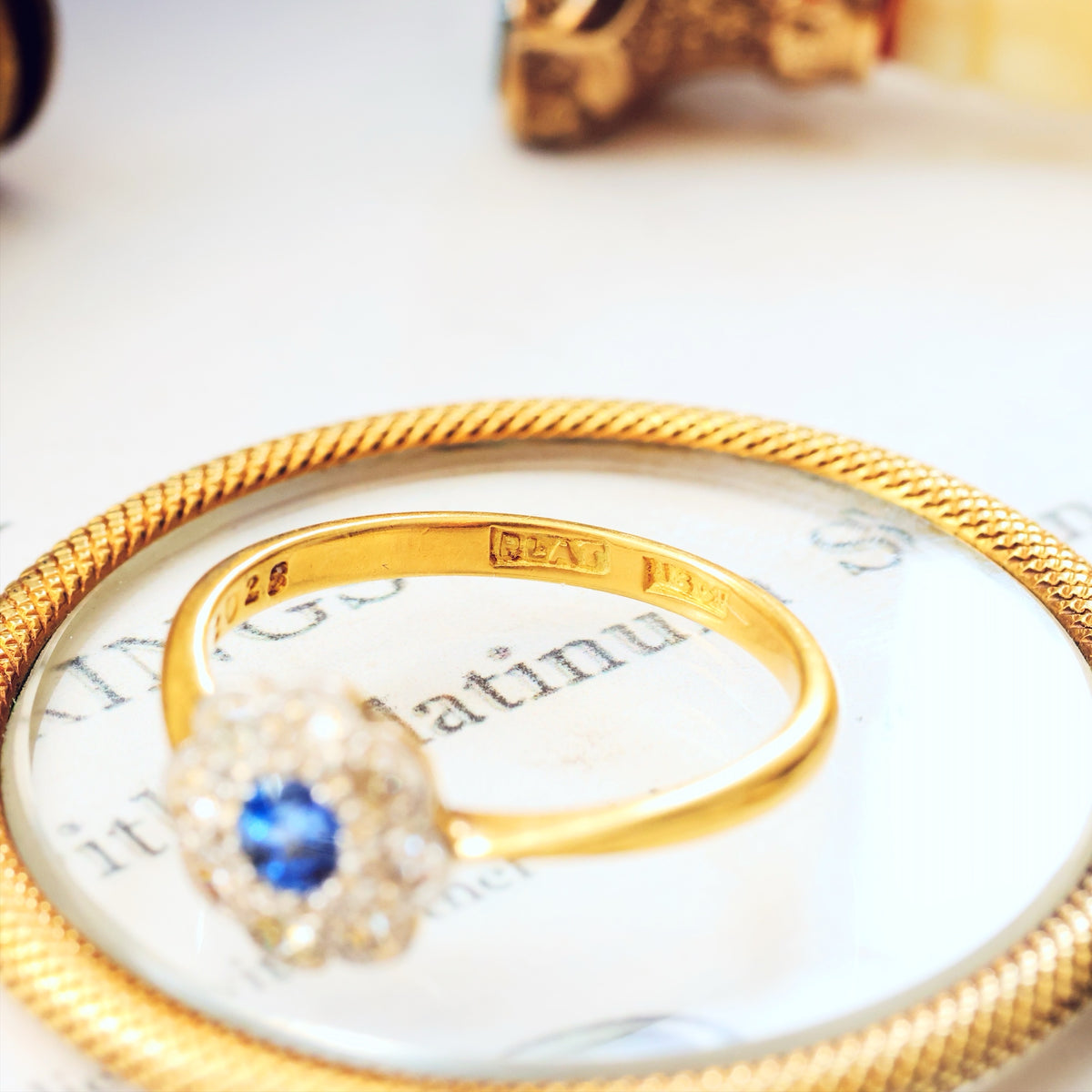 Delightful Blossom! Sapphire & Diamond Cluster Engagement Ring