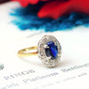 Vintage 1960's Sapphire & Diamond Engagement Ring