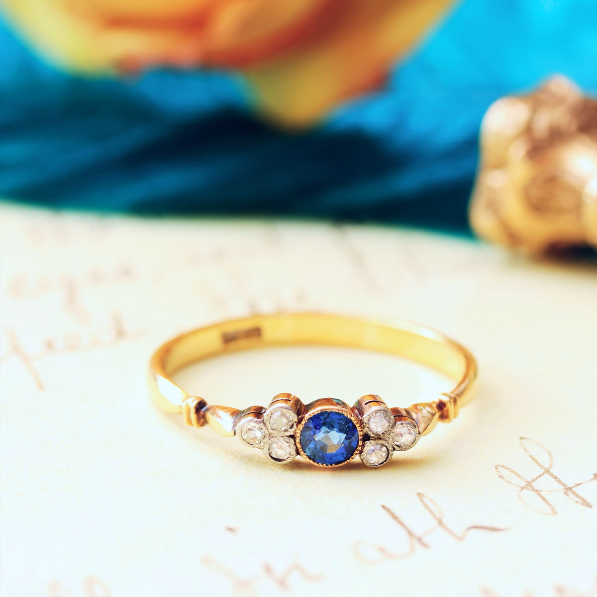 Vintage Sapphire & Diamond Engagement Ring