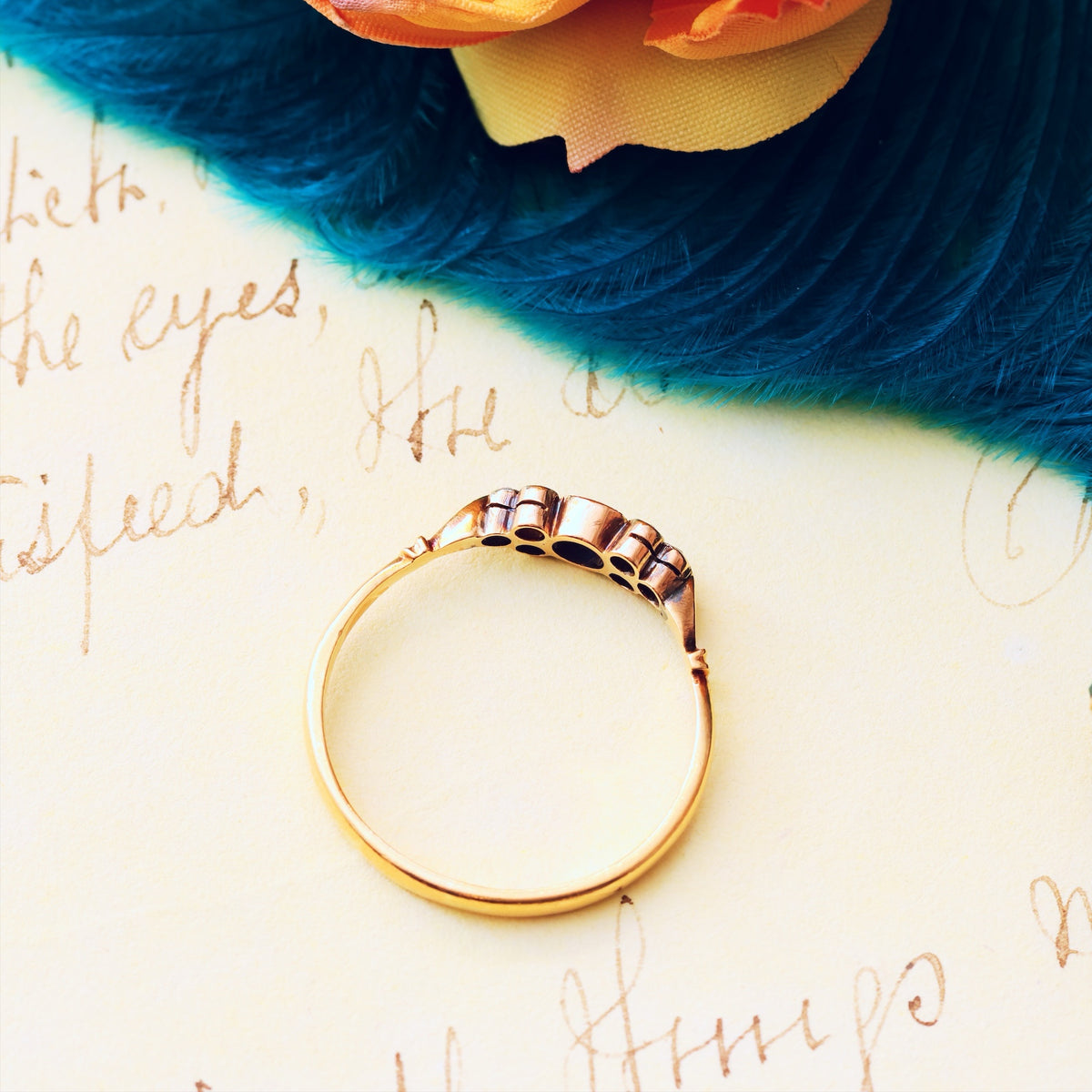 Daintiest Vintage Sapphire & Diamond Engagement Ring