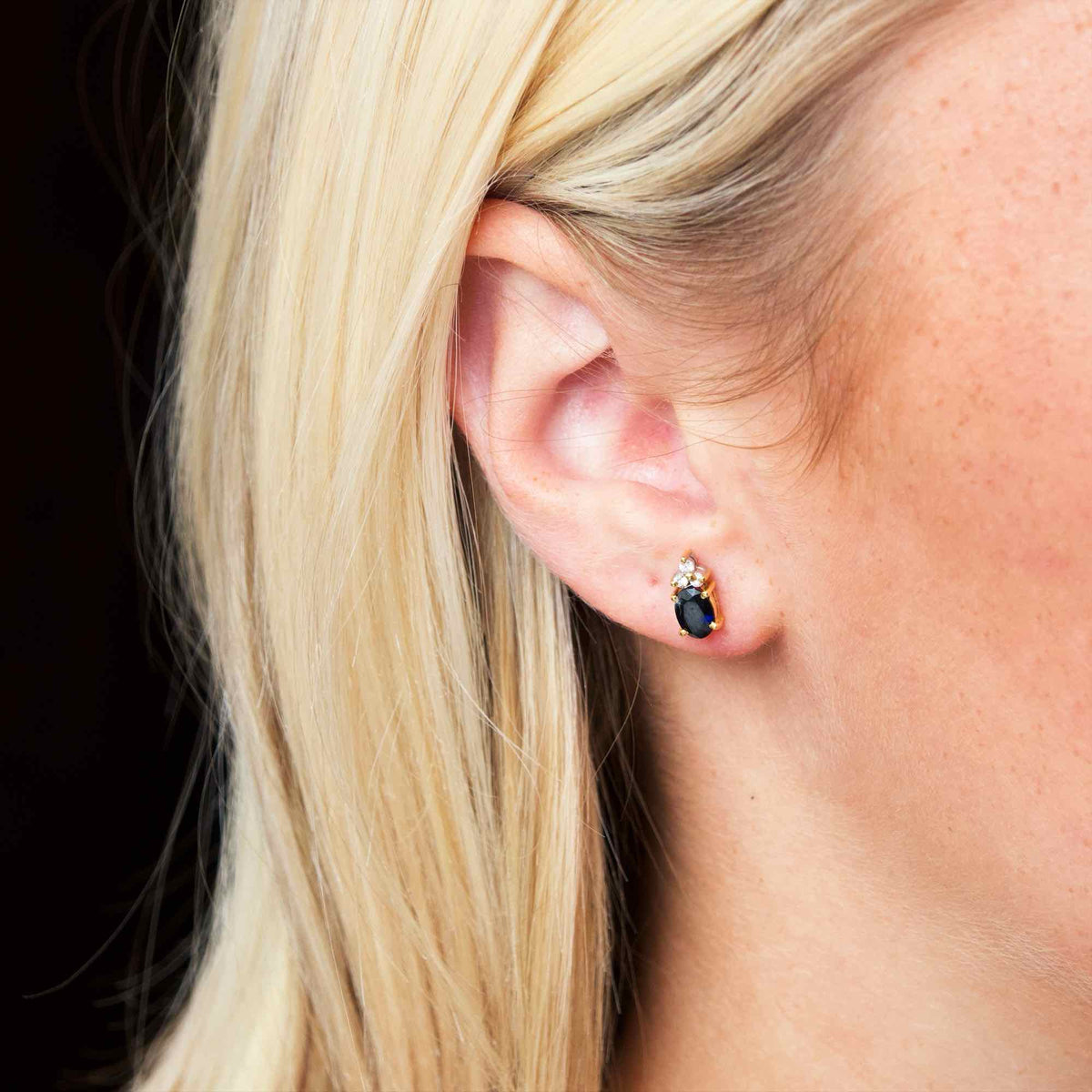 Vintage Sapphire & Diamond Earrings