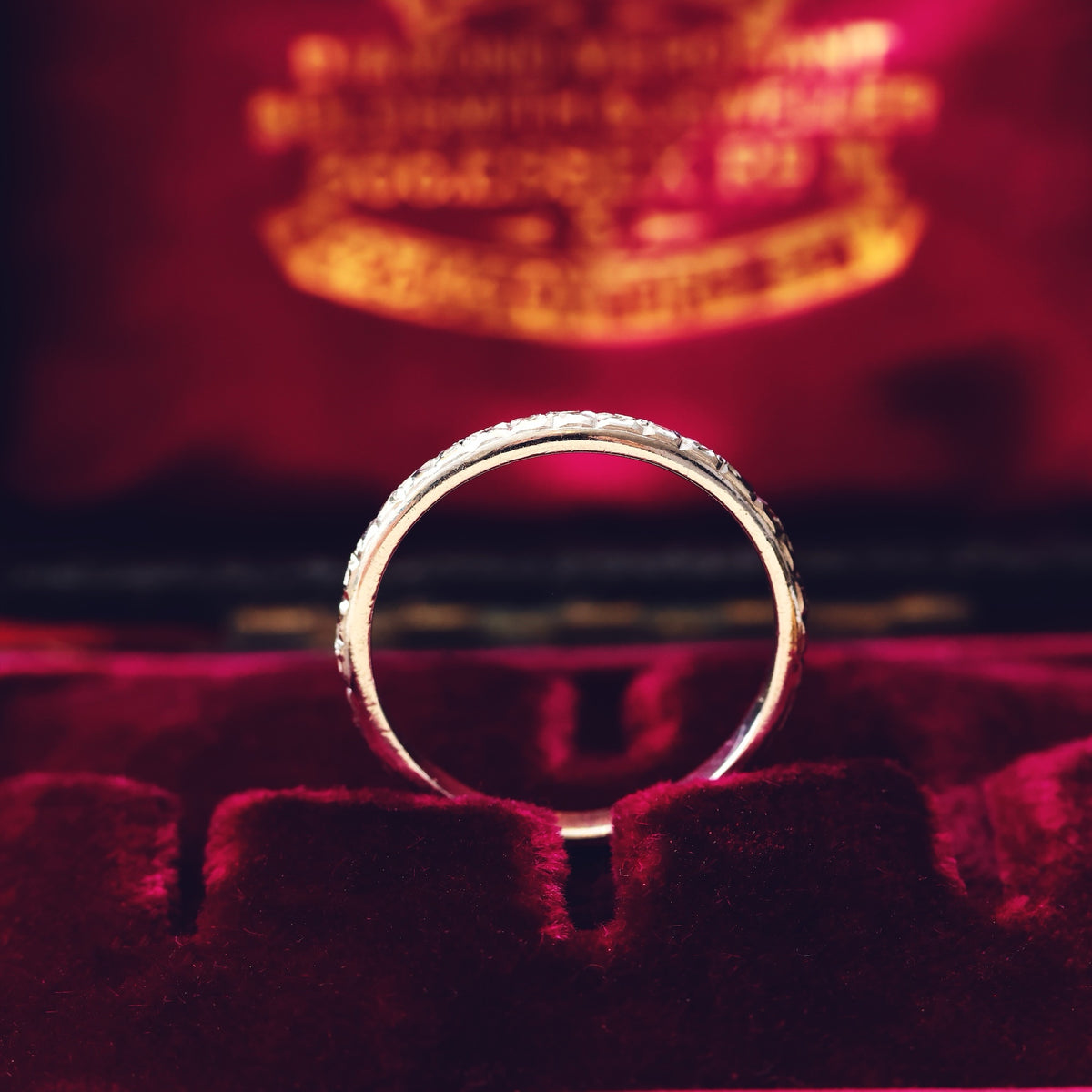 Vintage Size K and a half Hand Engraved Platinum Wedding Band