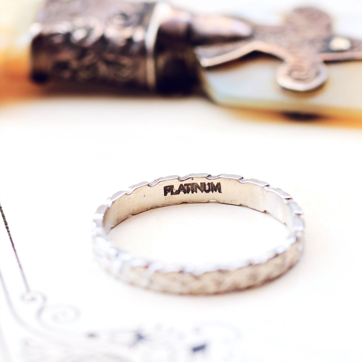 Hand Made Size 'L and a half' or '5.75' Platinum Wedding Band