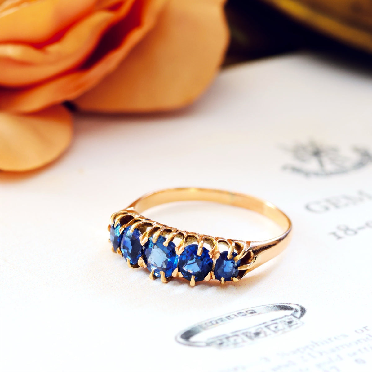 Sparkling Midnight Blue Sapphire Engagement Ring