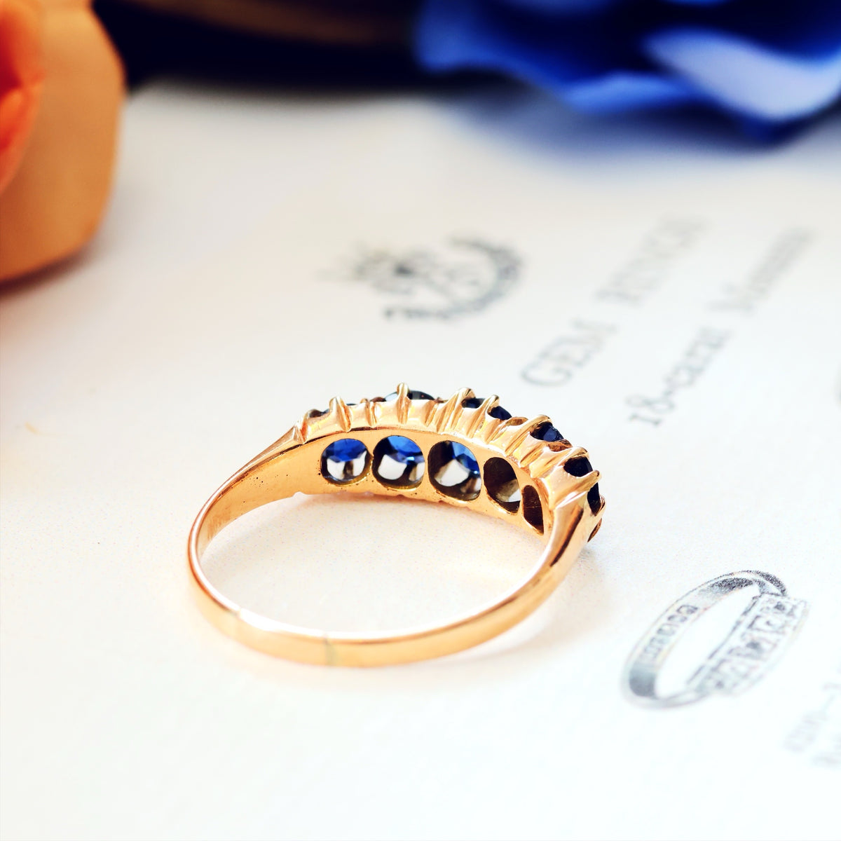 Wondrous Sparkling Midnight Blue Sapphire Engagement Ring