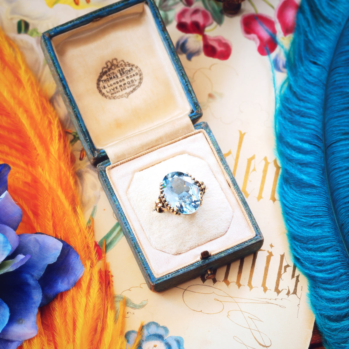 Vintage Specimen Lilac Blue Spinel Cocktail Ring