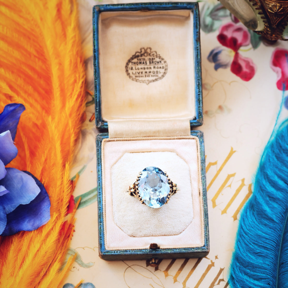Vintage Specimen Lilac Blue Spinel Cocktail Ring