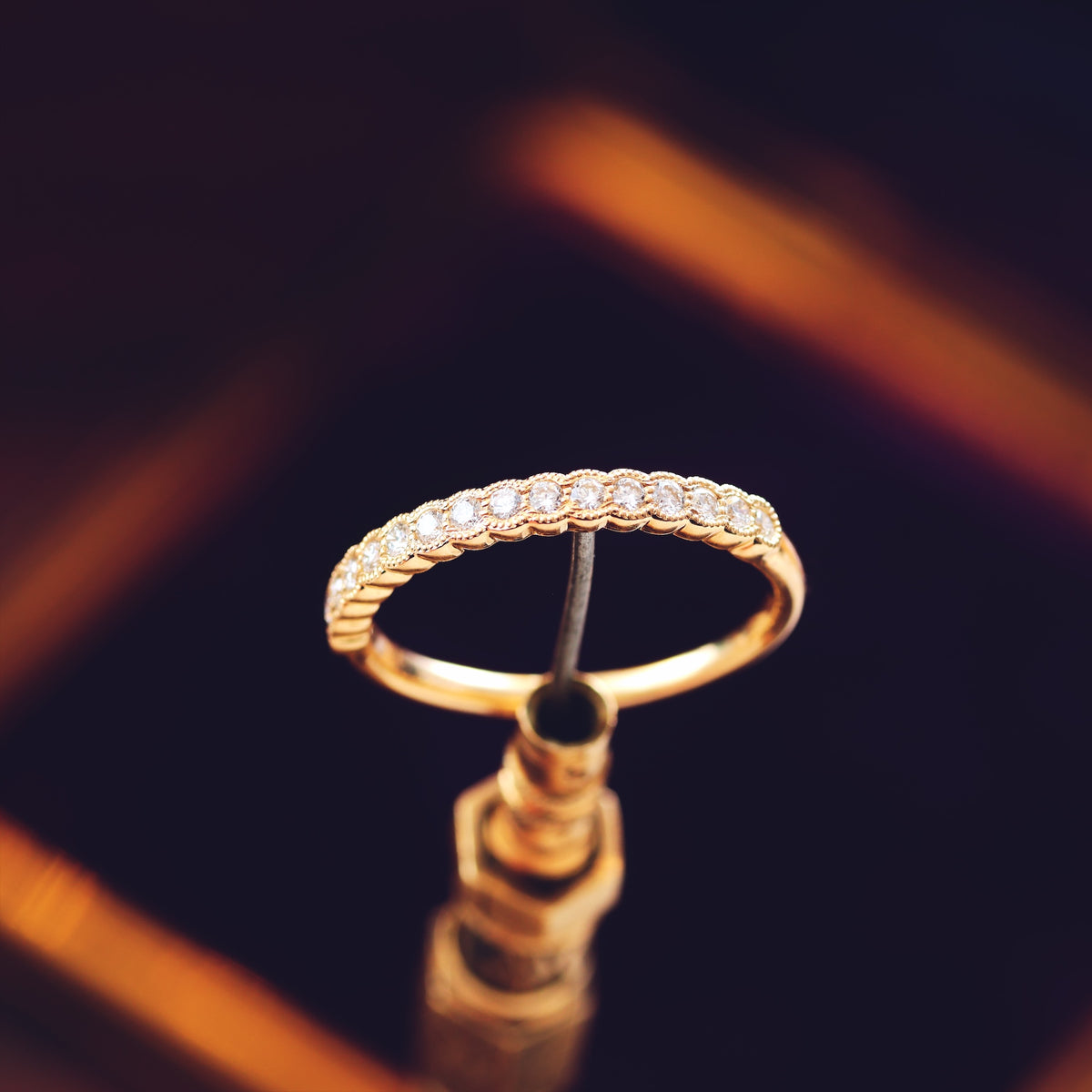 Beautiful Vintage Style Diamond Half Eternity Ring
