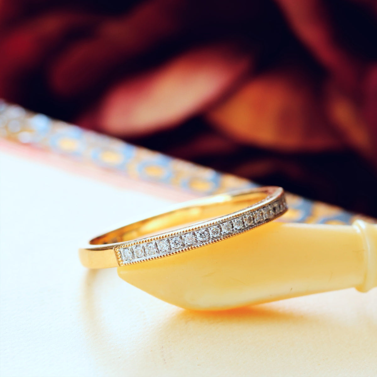 Vintage Style Diamond Half Eternity Ring