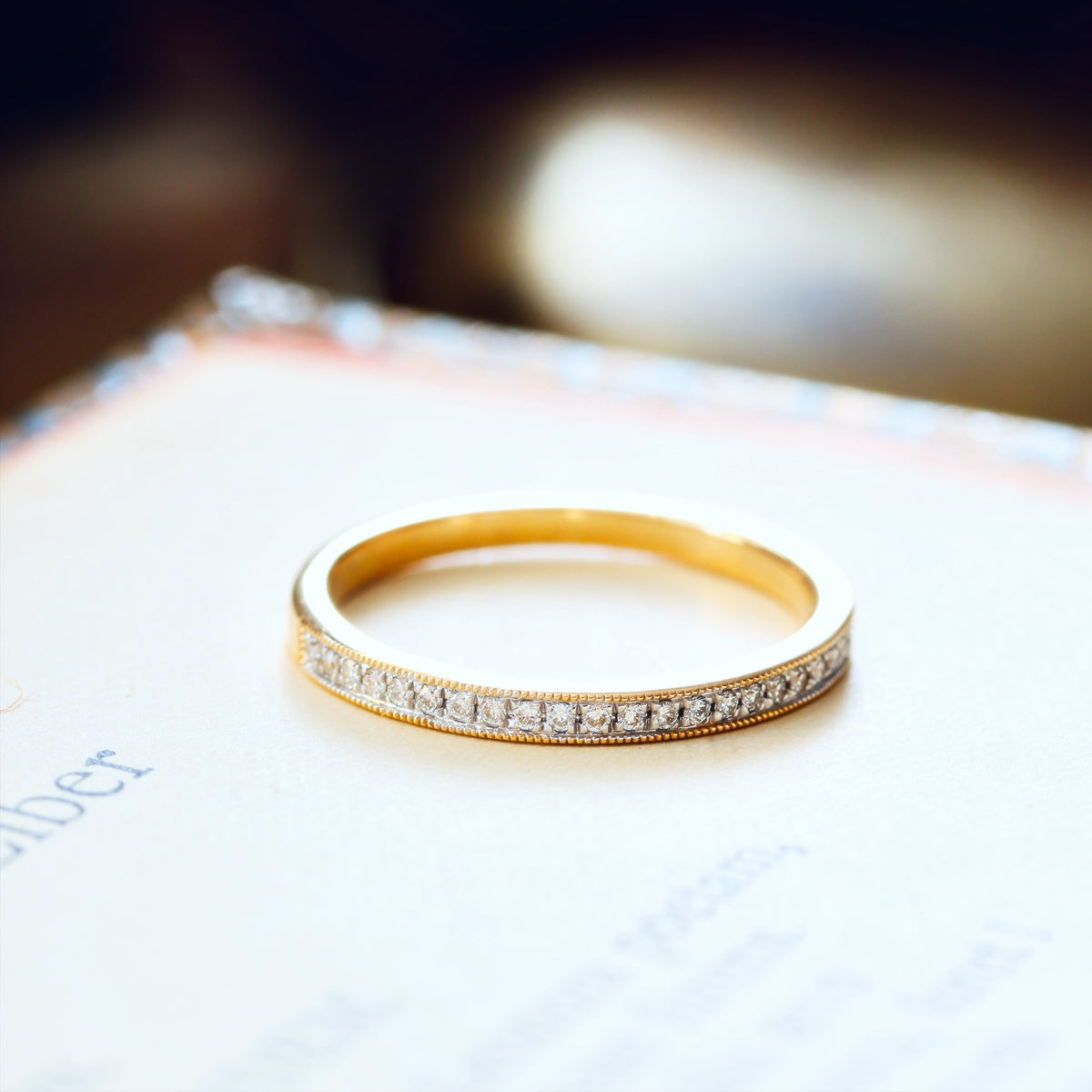 Vintage Style Diamond Half Eternity Ring