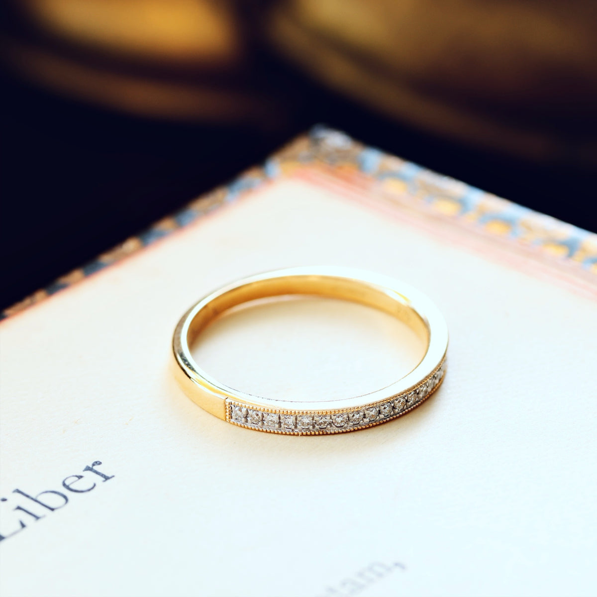 Vintage Style Diamond Half Eternity Ring