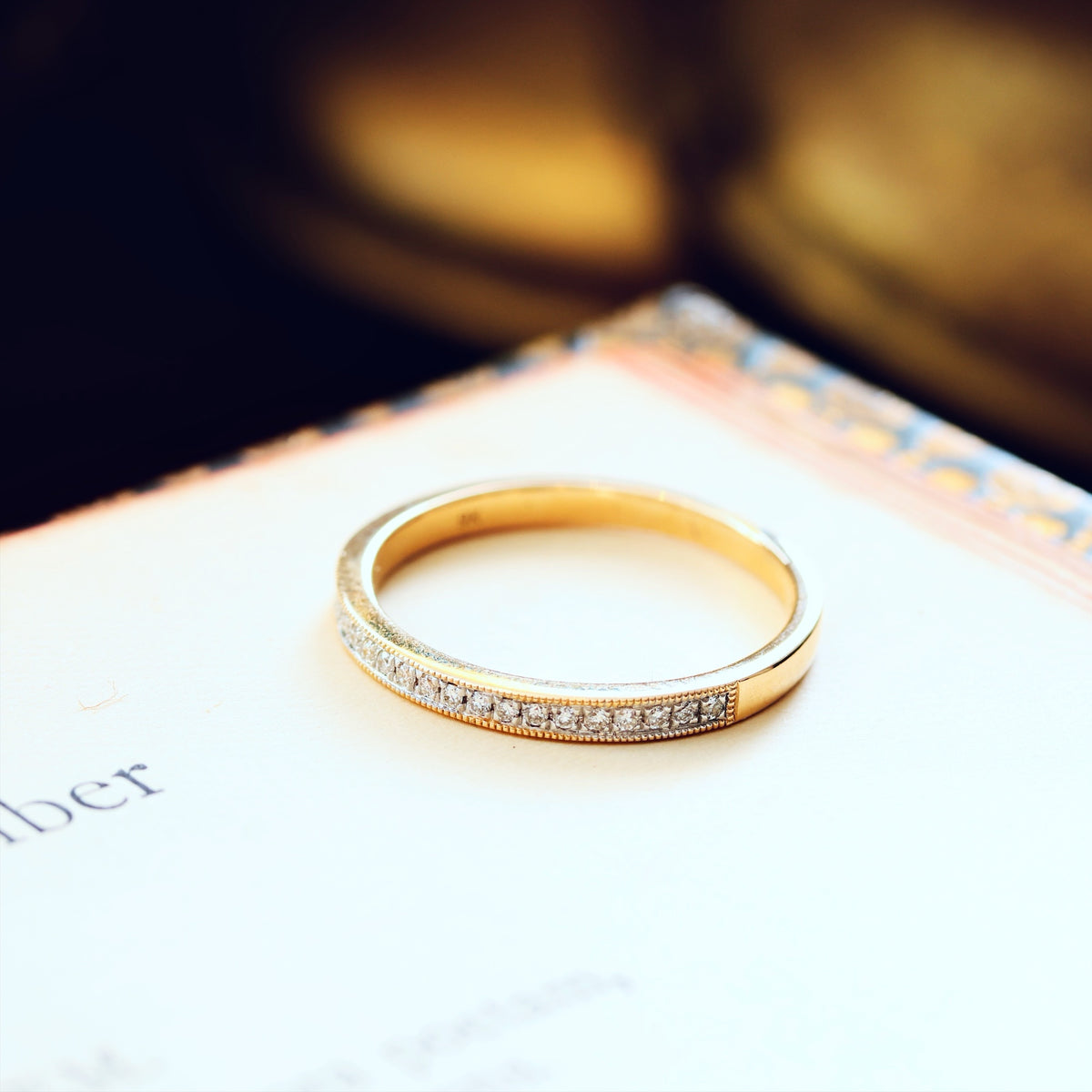 Vintage Style Diamond Half Eternity Ring