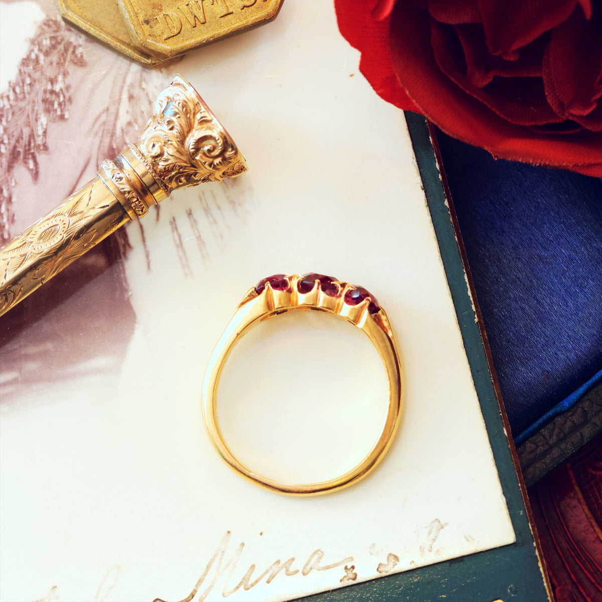 A Romantic Antique Pink Tourmaline Ring