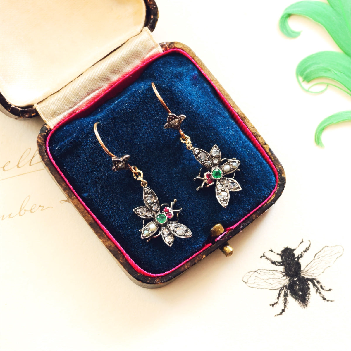 Vintage Victorian Style Bee Earrings