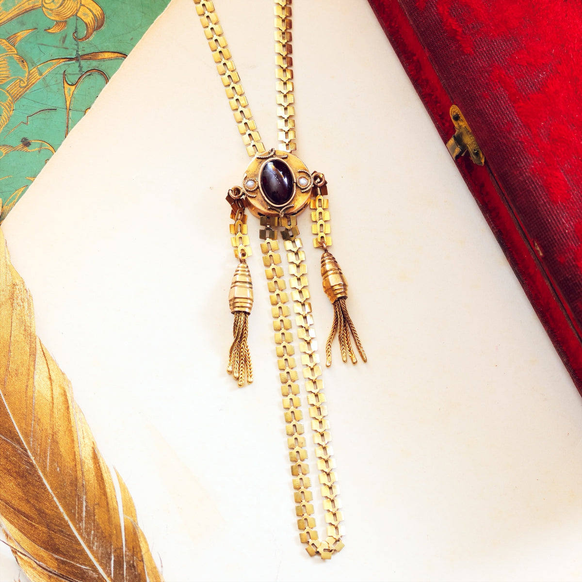 Amazing Vintage 10K Gold Slider Guard Chain