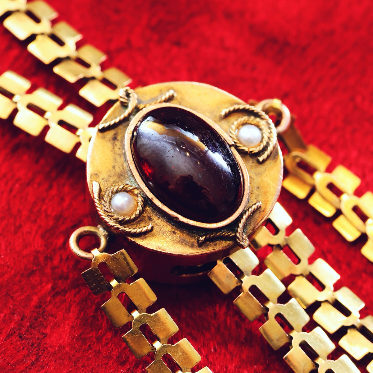 Amazing Vintage 10K Gold Slider Guard Chain