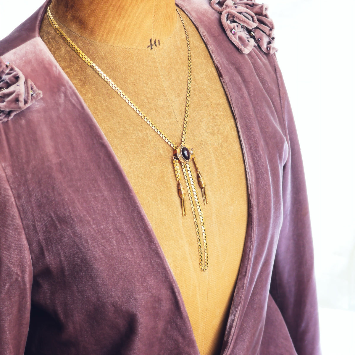 Amazing Vintage 10K Gold Slider Guard Chain
