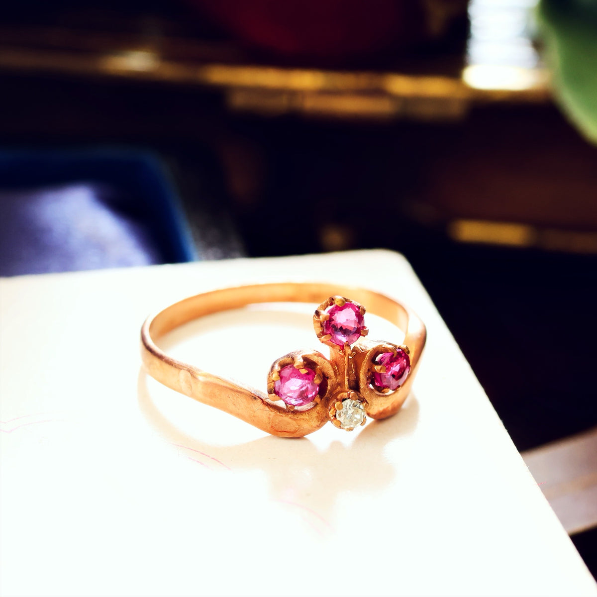 Vintage Ruby & Diamond Tiara Dress Ring