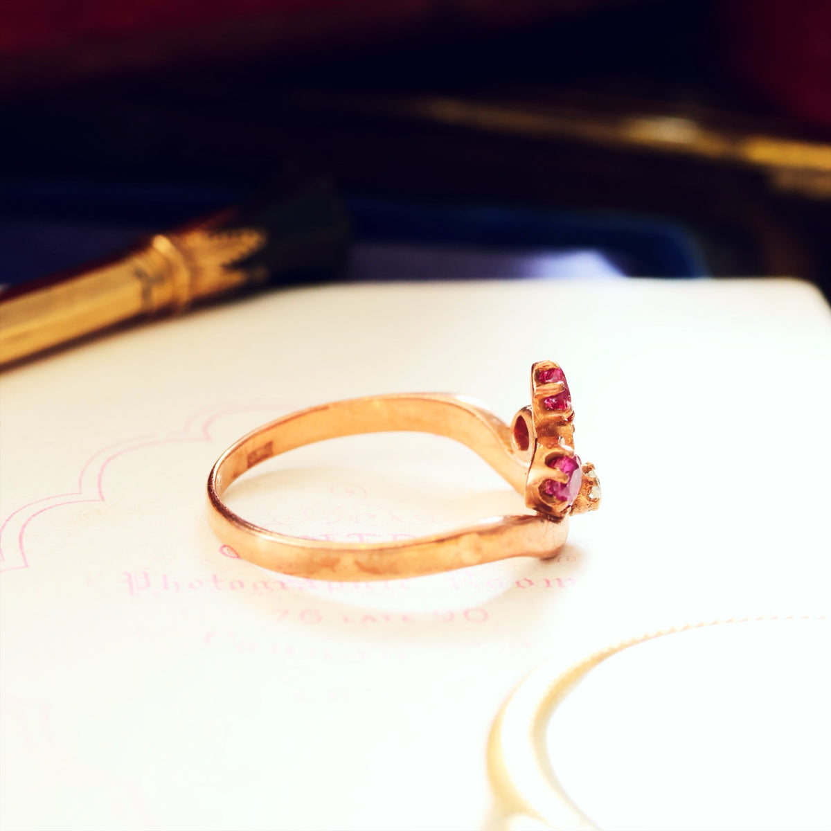 Vintage Ruby & Diamond Tiara Dress Ring