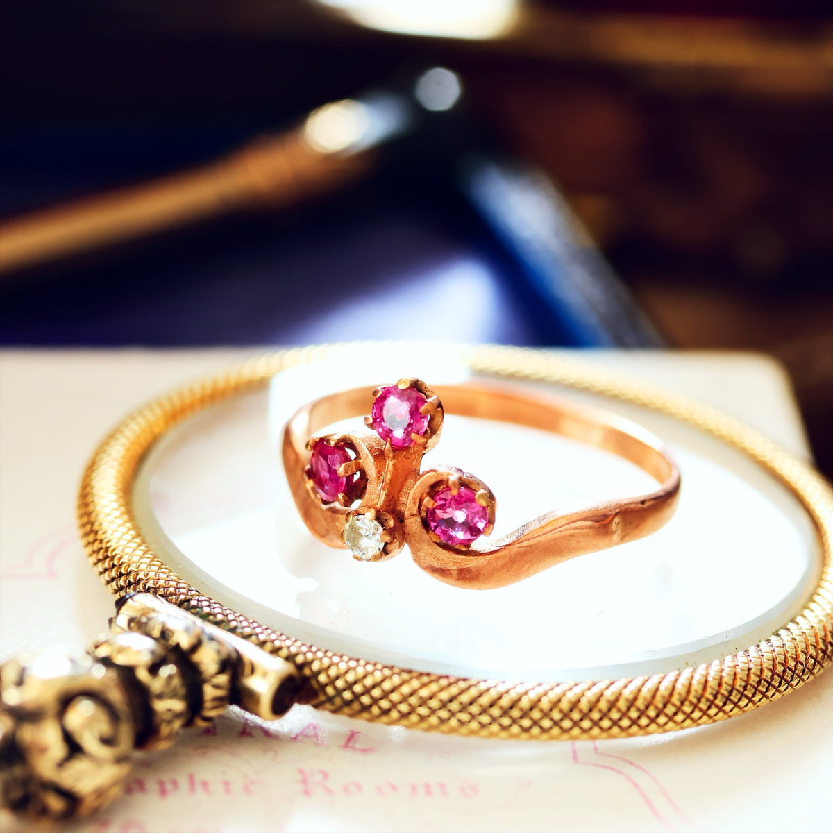 Vintage Ruby & Diamond Tiara Dress Ring