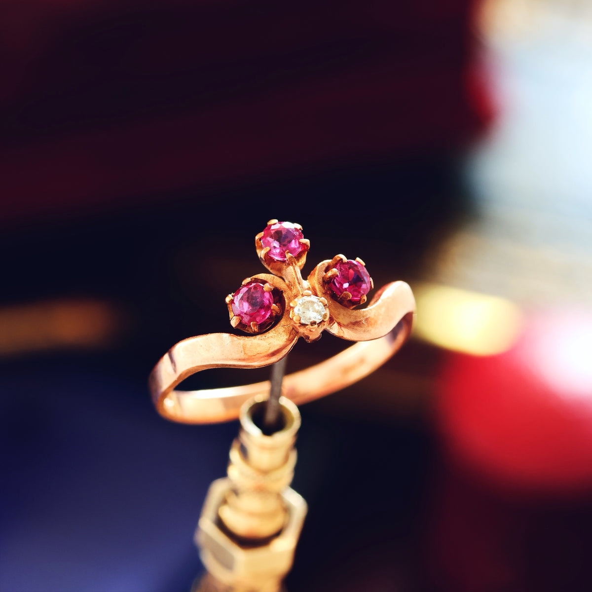 Vintage Ruby & Diamond Tiara Dress Ring