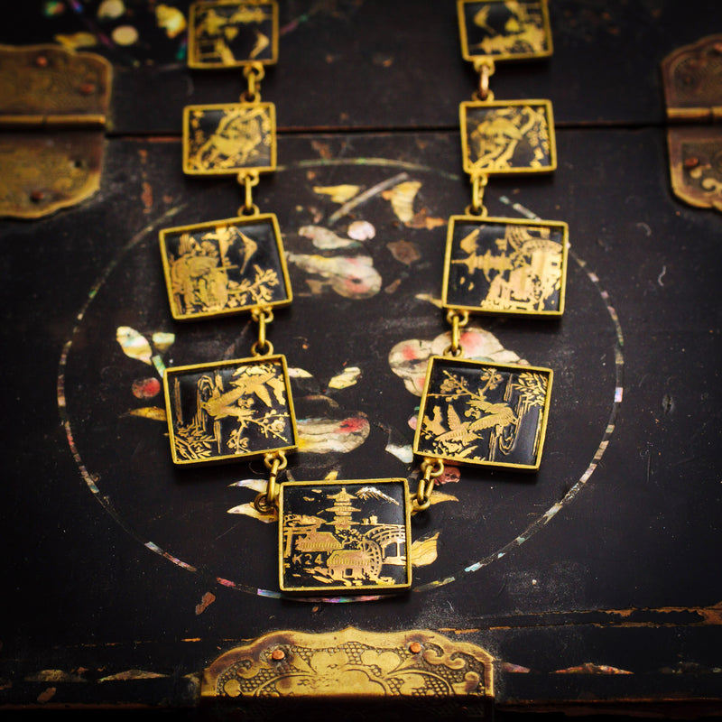 Vintage Japan Enamel Necklace