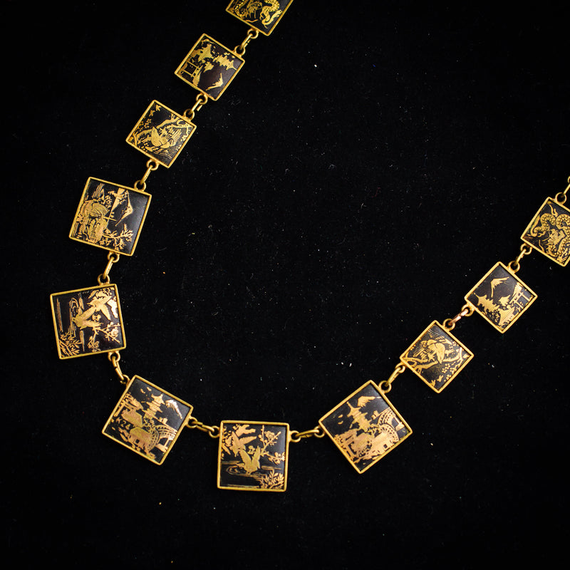 Vintage Japan Enamel Necklace