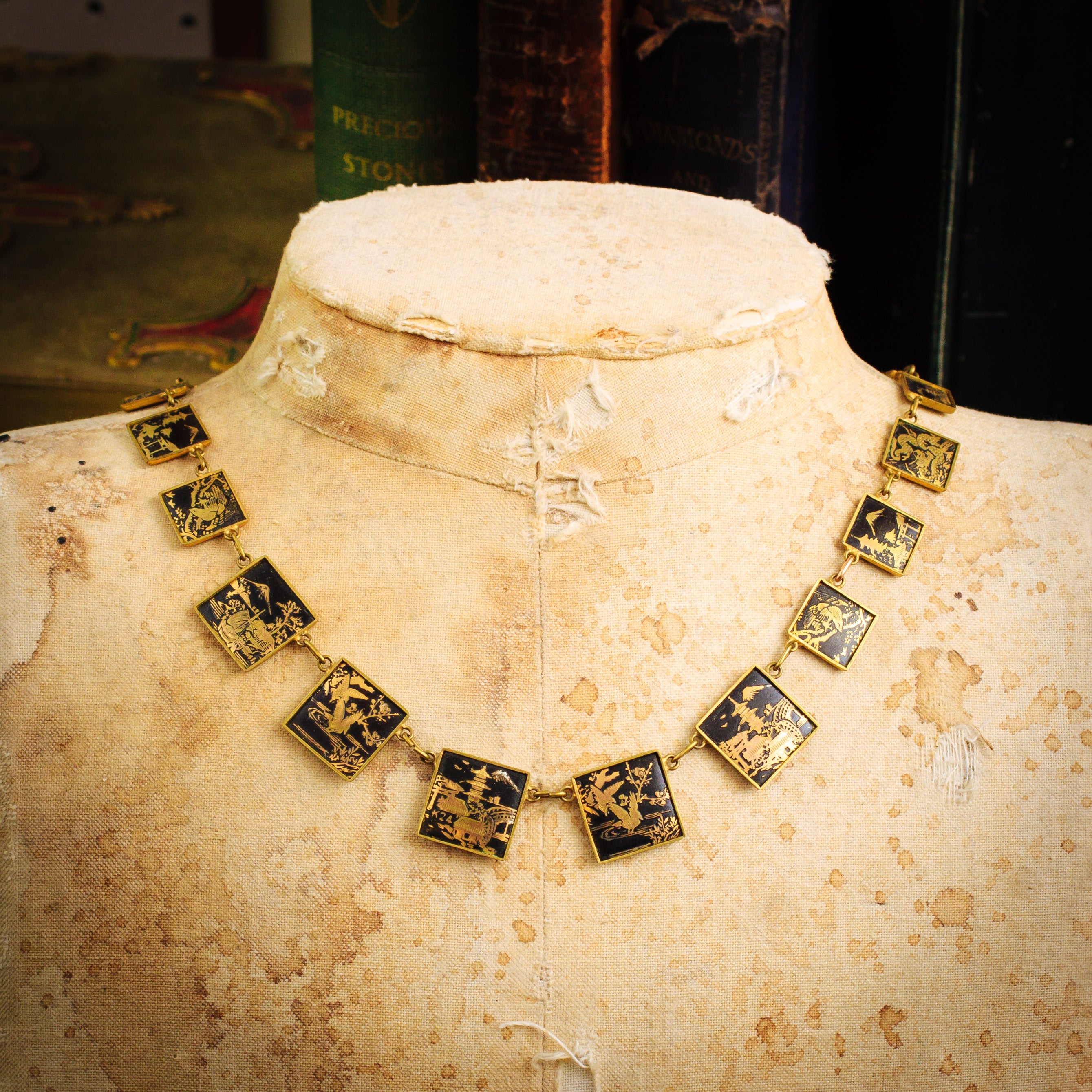 Wondrous Vintage Japanese Enamel Necklace – Fetheray