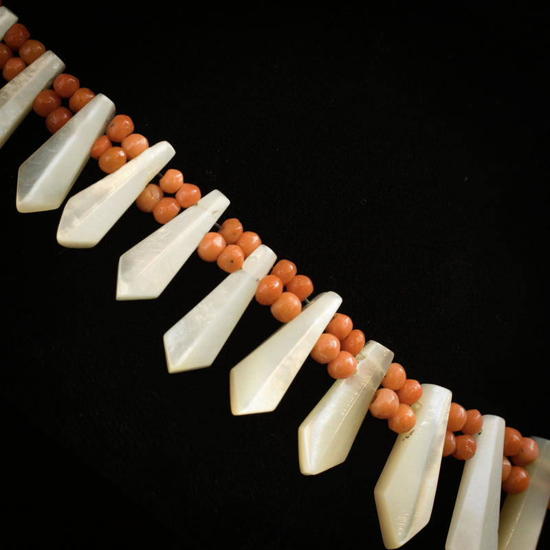 Vintage Coral Mother of Pearl Necklace