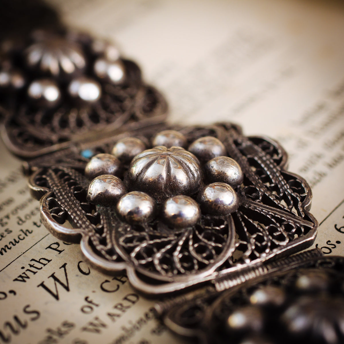Vintage Silver Filigree Bracelet