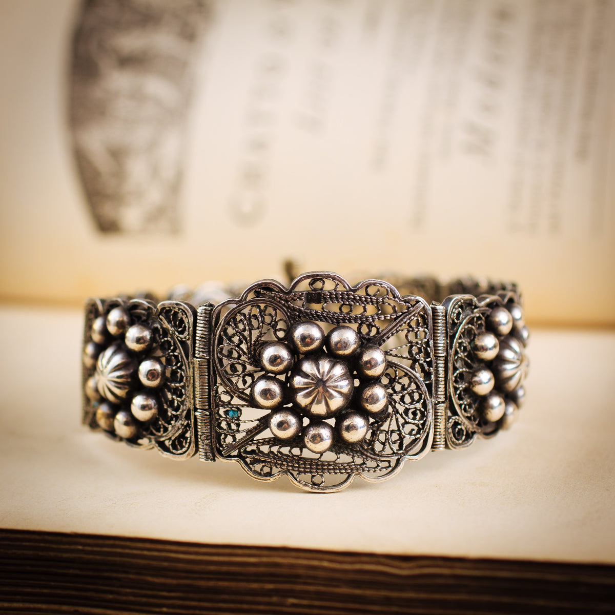 Vintage Silver Filigree Bracelet