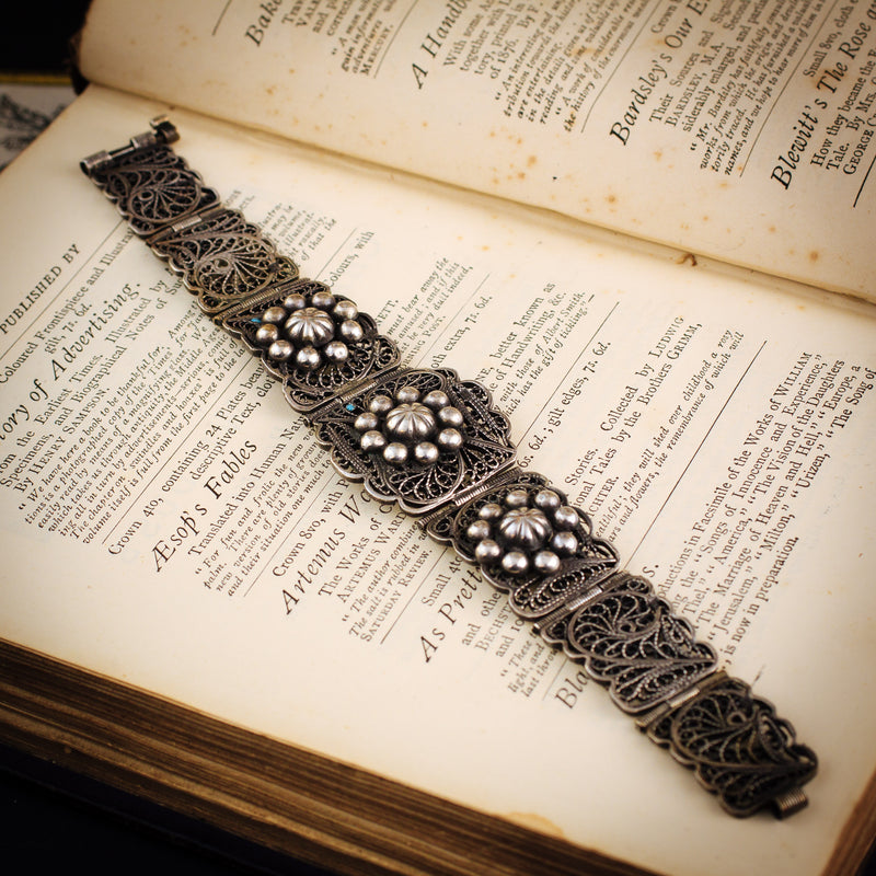 Vintage Silver Filigree Bracelet