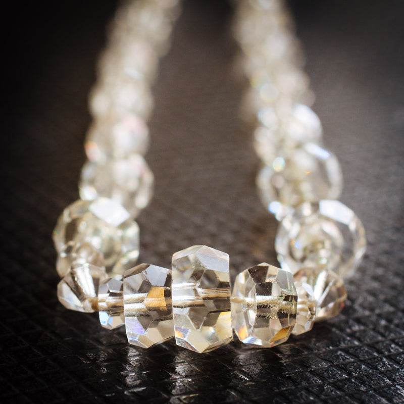 Vintage Rock Crystal Necklace Wedding Jewelry Art Deco Rock Crystal Bead  Necklace - Etsy | Crystal necklace, Rock crystal necklace, Crystal bead  necklace