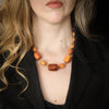 Antique 1920's Art Deco Carved Amber Necklace