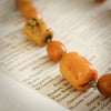 Antique 1920's Art Deco Carved Amber Necklace