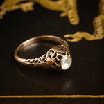 Phenomenally Pretty Edwardian Period Rose Gold Filigree Diamond Ring