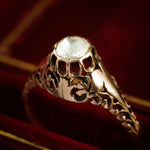 Phenomenally Pretty Edwardian Period Rose Gold Filigree Diamond Ring