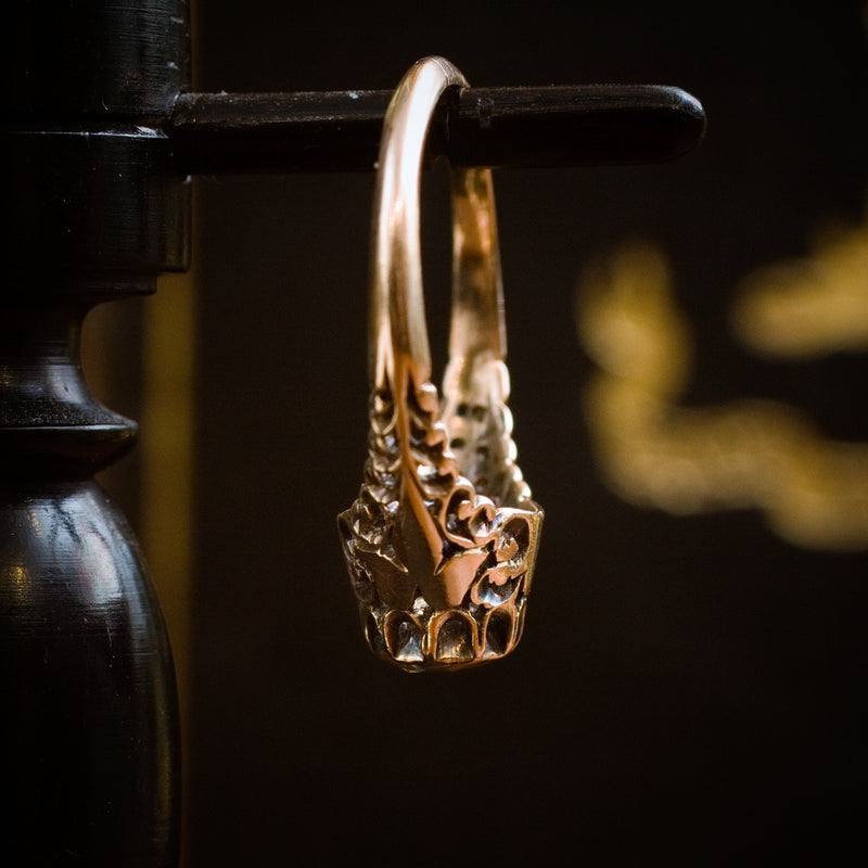 Phenomenally Pretty Edwardian Period Rose Gold Filigree Diamond Ring