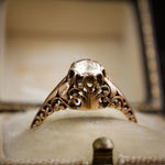 Phenomenally Pretty Edwardian Period Rose Gold Filigree Diamond Ring