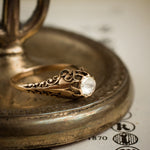 Phenomenally Pretty Antique Edwardian Period Rose Gold Filigree Diamond Ring