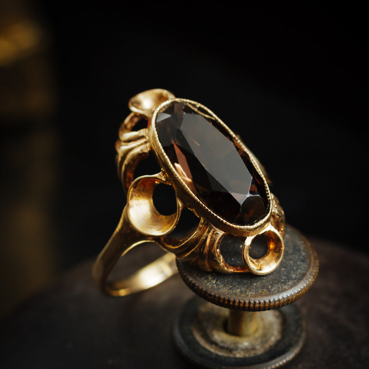 Vintage 1970's Smokey Quartz Dress Ring