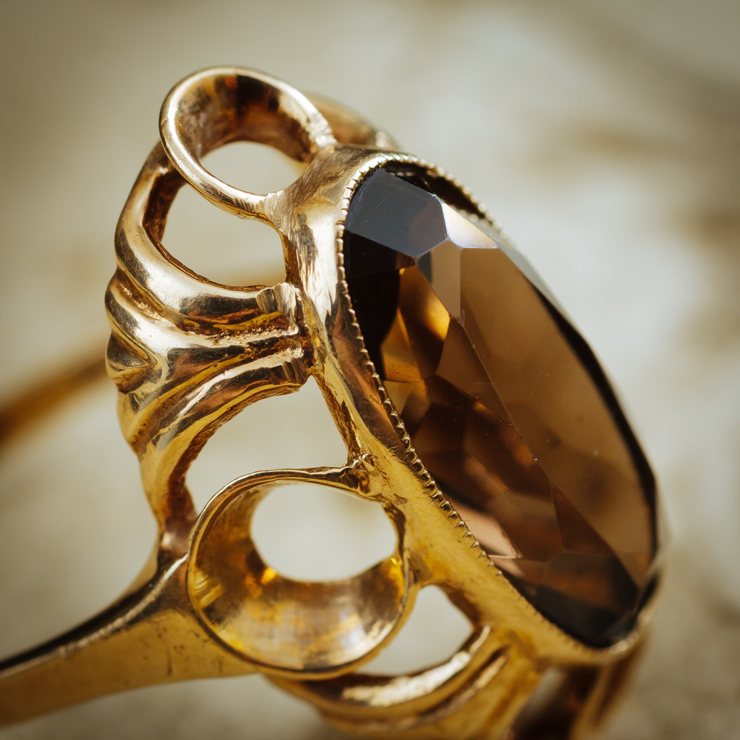 Vintage smoky topaz ring on sale