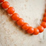 Antique Georgian Natural Deep Orange Coral Bead Necklace