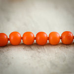 Antique Georgian Natural Deep Orange Coral Bead Necklace