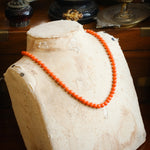Antique Georgian Natural Deep Orange Coral Bead Necklace