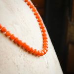 Antique Georgian Natural Deep Orange Coral Bead Necklace