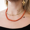 Antique Georgian Natural Deep Orange Coral Bead Necklace